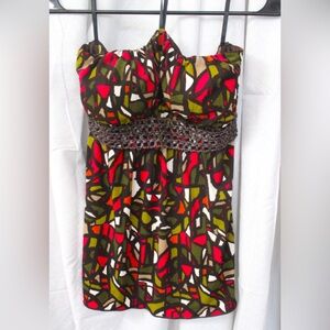 IZ byer Sleeveless women’s multi colored top size L